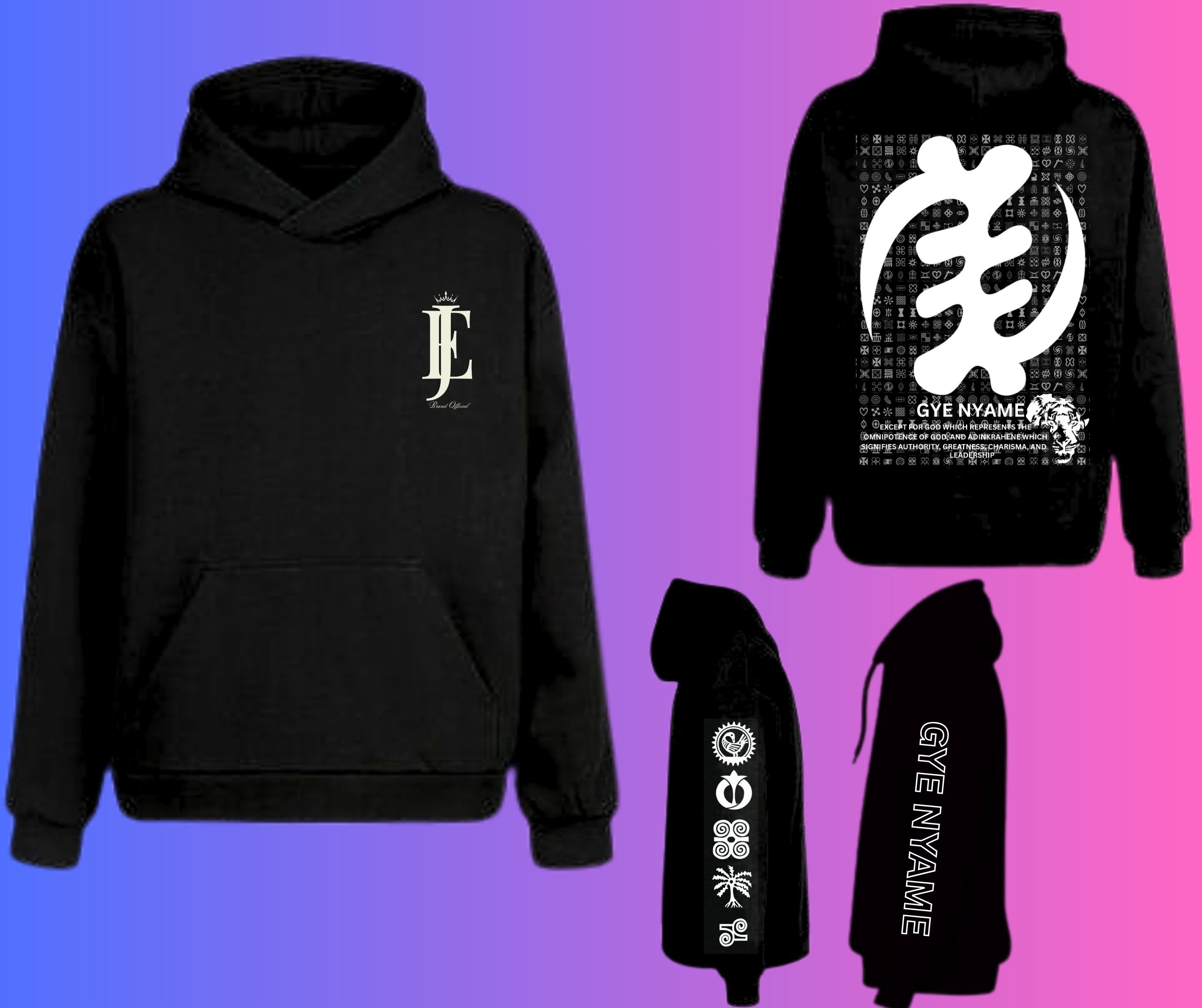 Gye Nyame Hoodie Black Gold