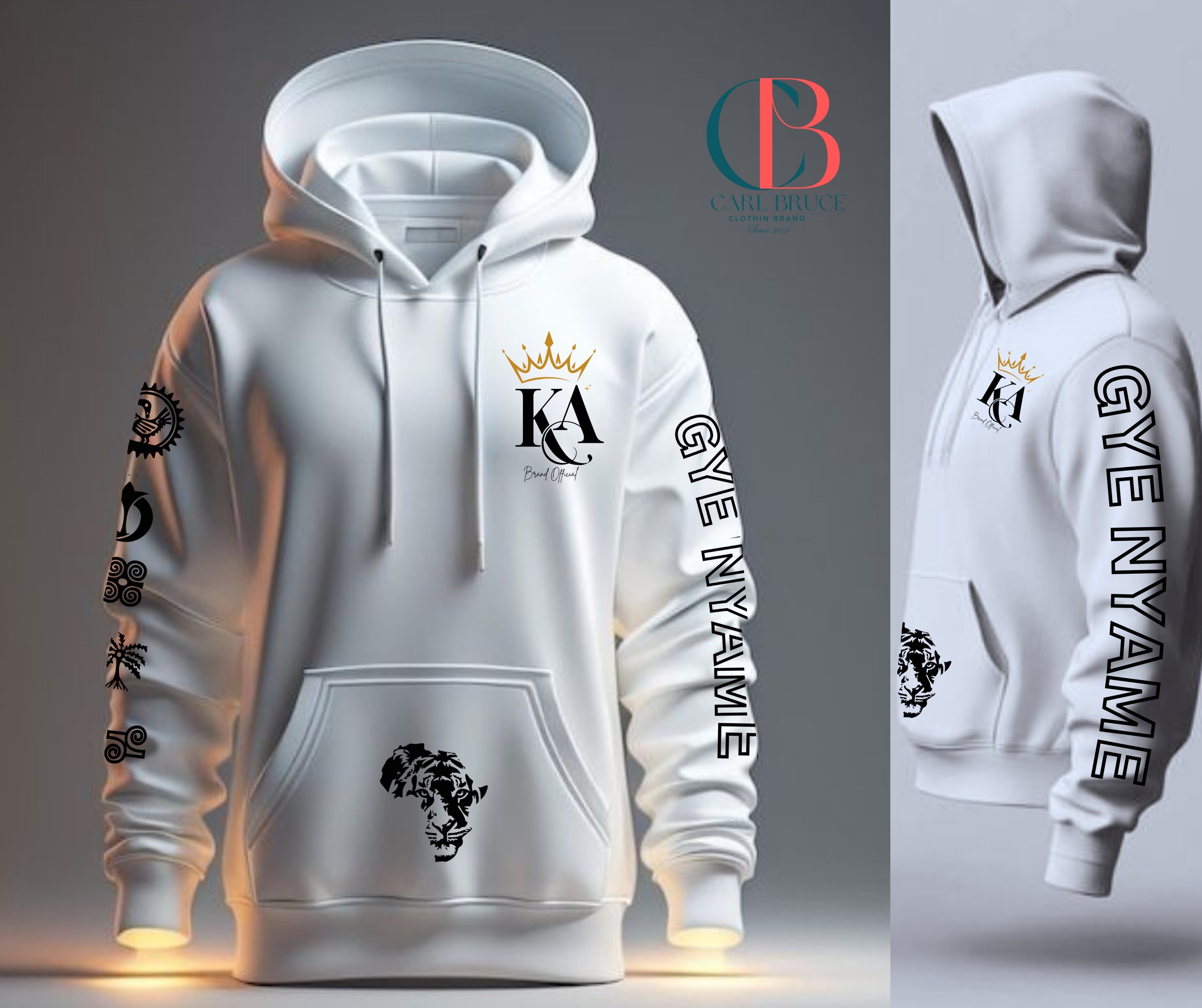Gye Nyame Hoodie Black White